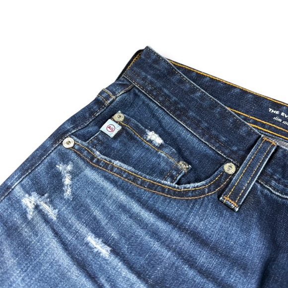 AG Adriano Goldschmied The Everett Slim Straight Jeans Mens Size 32x34 Dark Wash - Picture 5 of 11